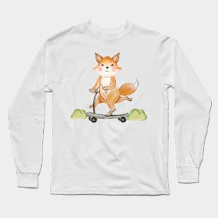 Fox Triple Legs Scooter Long Sleeve T-Shirt